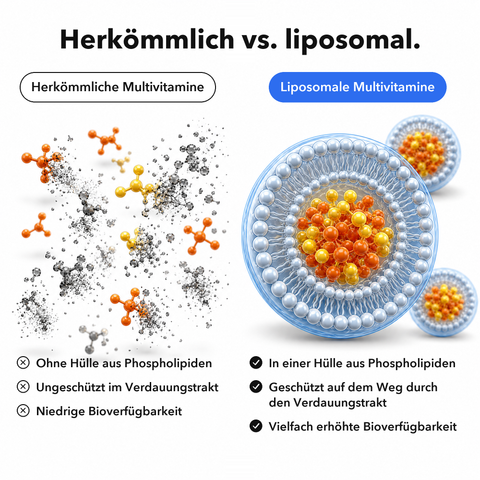 Liposomale Multivitamine: Herkömmlich vs. liposomal