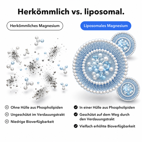 Liposomales Magnesium (Kapseln): Herkömmlich vs. liposomal