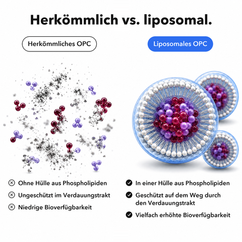Liposomales OPC: Herkömmlich vs. liposomal