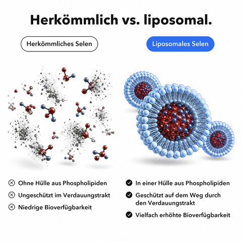 Liposomales Selen: Herkömmlich vs. liposomal