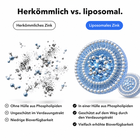 Liposomales Zink: Herkömmlich vs. liposomal