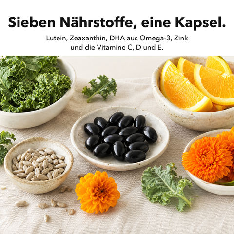 Auge Plus: Sieben Nährstoffe, eine Kapsel