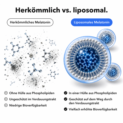 Liposomales Melatonin: Herkömmlich vs. liposomal