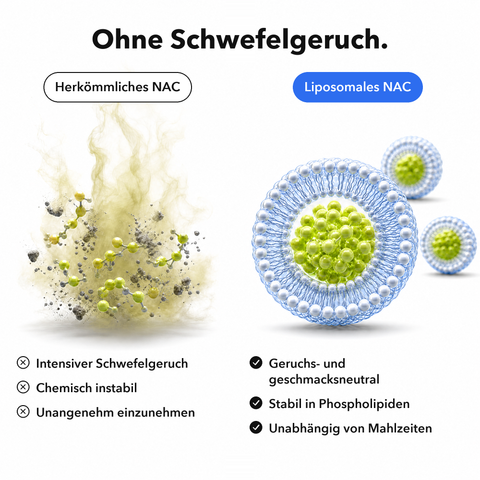 Liposomales NAC: Ohne Schwefelgeruch