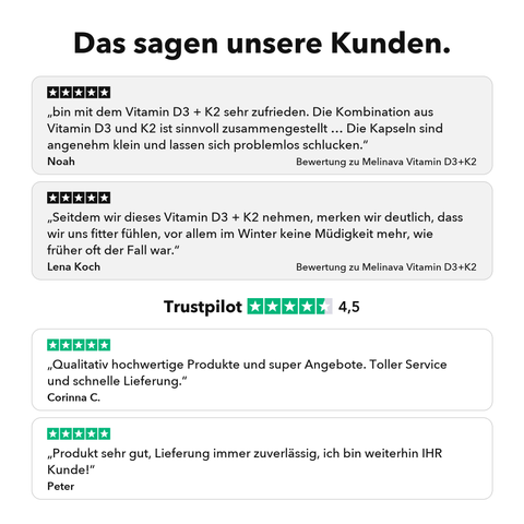 Liposomales Vitamin D3+K2 (Kapseln): Das sagen unsere Kunden
