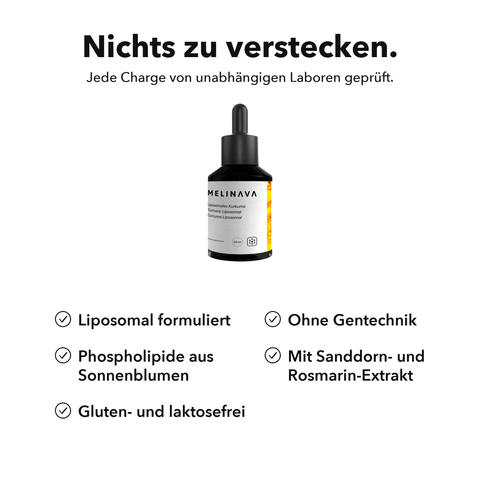 Liposomaler Kurkuma Extrakt (Tropfen): Nichts zu verstecken
