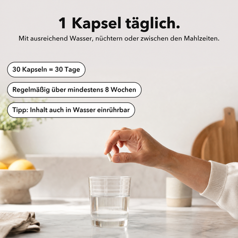 Liposomales L-Lysin: 1 Kapsel täglich