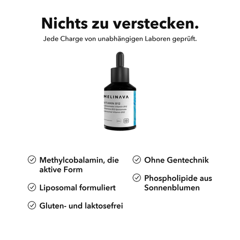 Liposomales Vitamin B12 (Tropfen): Nichts zu verstecken