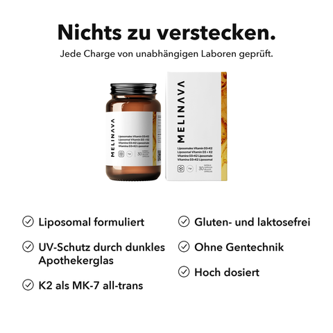 Liposomales Vitamin D3+K2 (Kapseln): Nichts zu verstecken