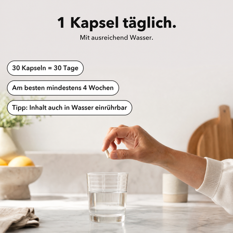 Liposomales L-Theanin: 1 Kapsel täglich