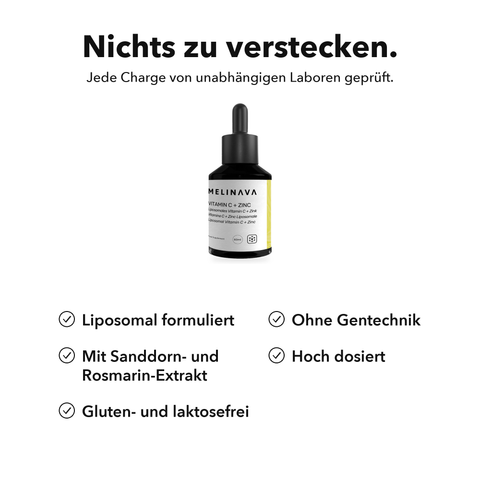 Liposomales Vitamin C + Zink: Nichts zu verstecken