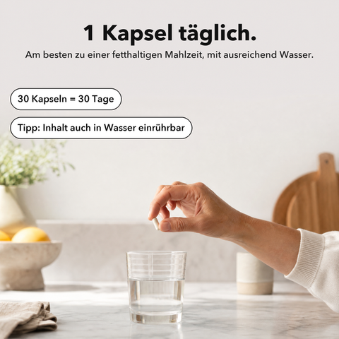 Liposomales Vitamin D3+K2 (Kapseln): 1 Kapsel täglich