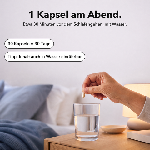 Liposomales Melatonin: 1 Kapsel am Abend